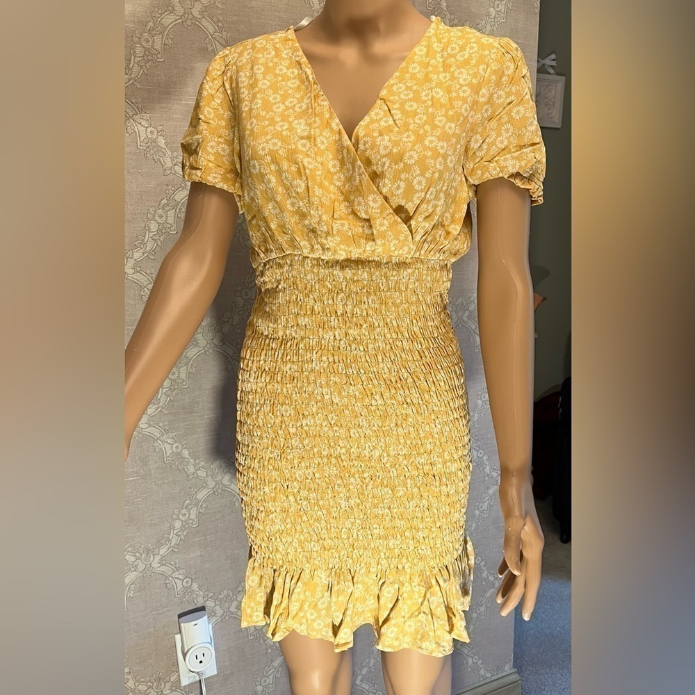 Urban Outfitters Dresses Urban Outfitters Lumiere NWT Orange Floral Smocked Mini